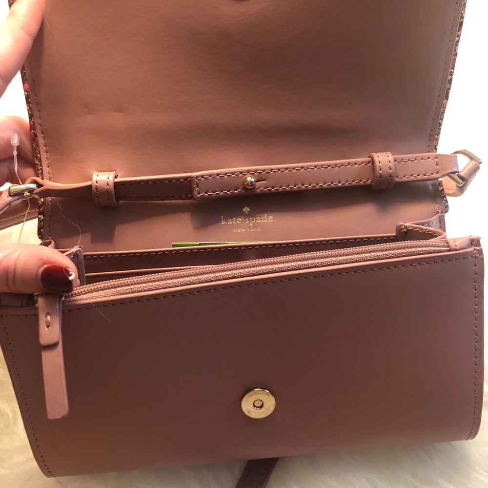 ❤️last one❤️ Kate Spade Dusty Peony Glitter Bag - Picture 3 of 6